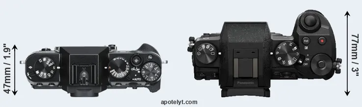 Compare X-T30 versus G7 top