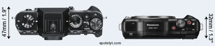 Compare X-T30 versus GF3 top