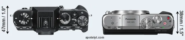 Compare X-T30 versus GF6 top