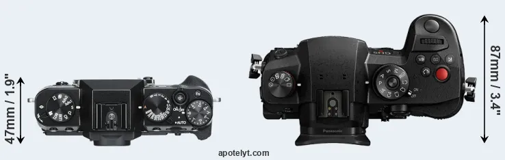 Compare X-T30 versus GH5 II top