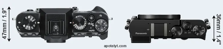 Compare X-T30 versus GM5 top