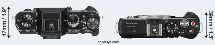 Compare X-T30 versus GX1 top