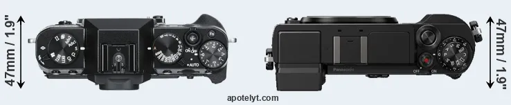 Compare X-T30 versus GX9 top