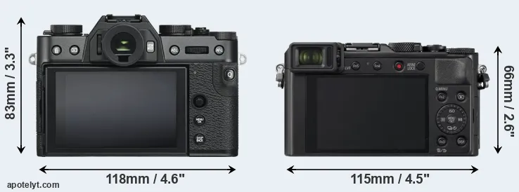 Comparison X-T30 or LX100 II rear