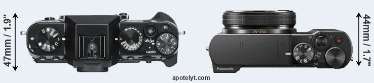 Compare X-T30 versus ZS100 top