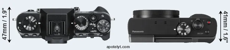 Compare X-T30 versus ZS70 top
