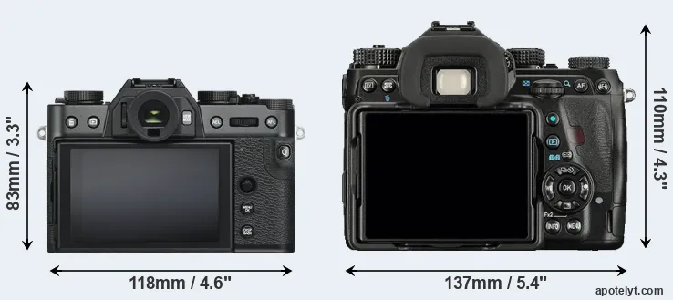 Comparison X-T30 or K-1 rear