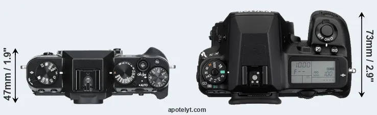Compare X-T30 versus K-5 top