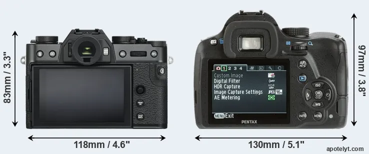 Comparison X-T30 or K-500 rear