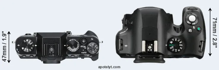 Compare X-T30 versus K-500 top