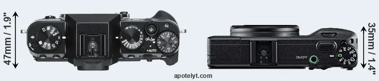 Compare X-T30 versus GR top