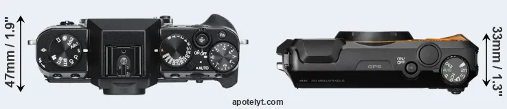 Compare X-T30 versus WG-6 top