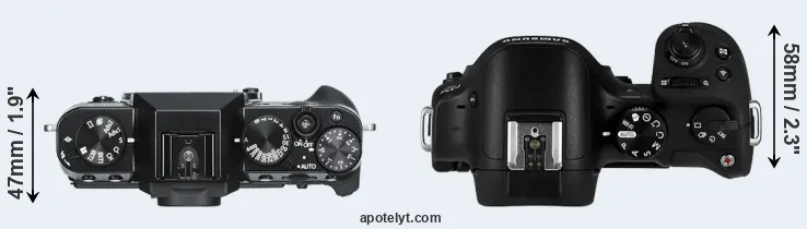 Compare X-T30 versus NX30 top