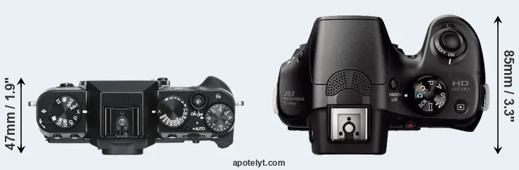Compare X-T30 versus A3000 top