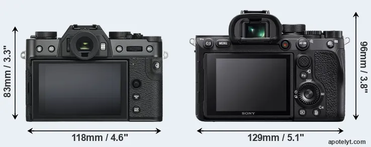 Comparison X-T30 or A7R IV rear