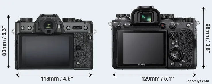 Comparison X-T30 or A9 II rear