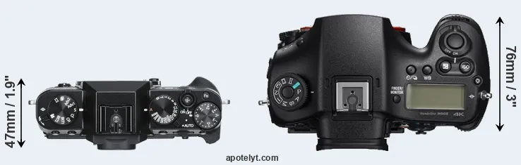Compare X-T30 versus A99 II top