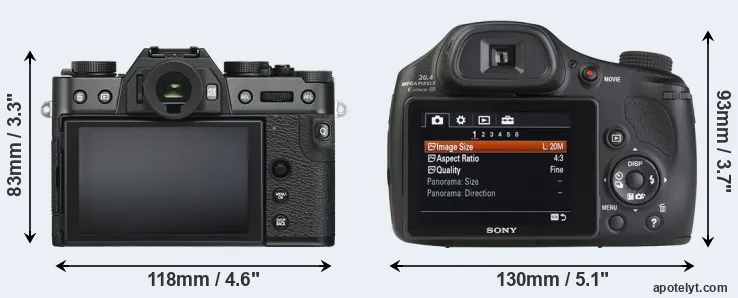 Comparison X-T30 or HX350 rear