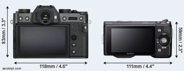 Comparison X-T30 or NEX-5N rear