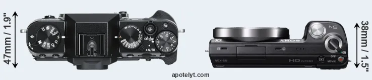 Compare X-T30 versus NEX-5N top