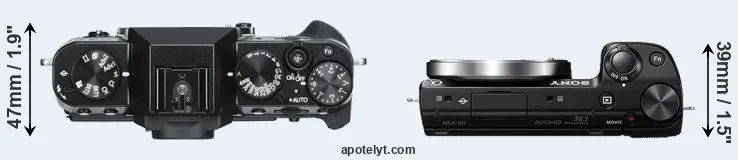 Compare X-T30 versus NEX-5R top