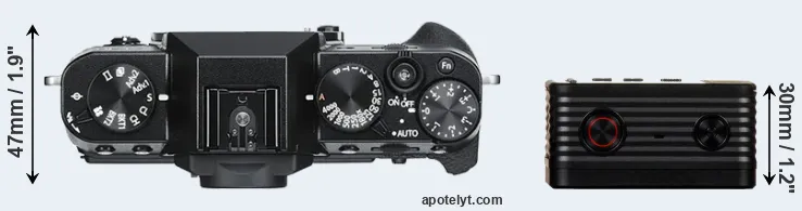 Compare X-T30 versus RX0 top