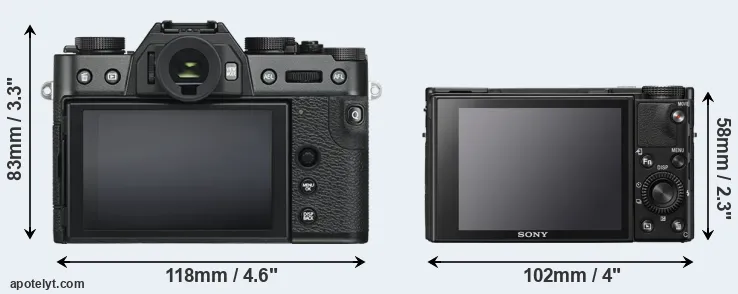 Comparison X-T30 or RX100 VII rear