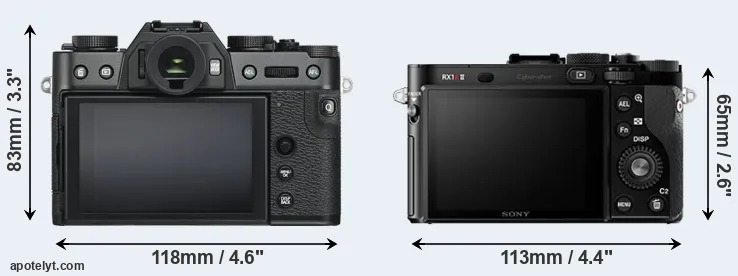 Comparison X-T30 or RX1R II rear