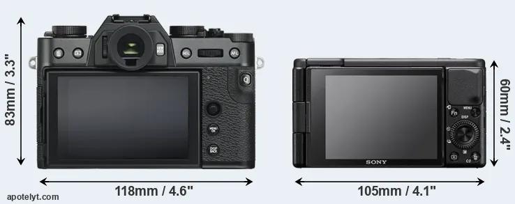 Comparison X-T30 or ZV-1 rear