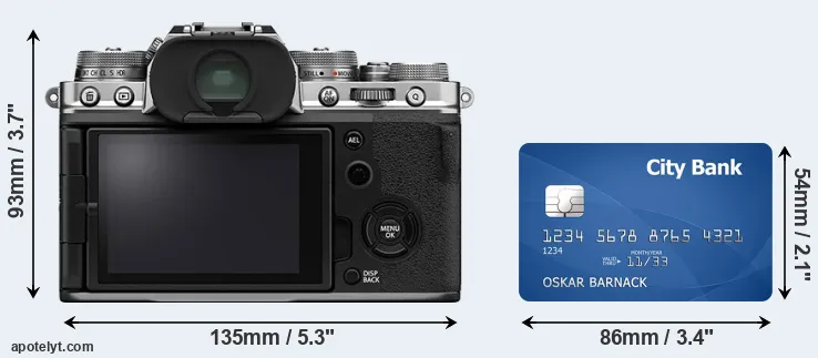 X-T4 and credit card rear side