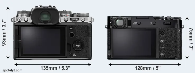 Comparison X-T4 or X100V rear