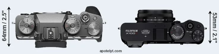 Compare X-T4 versus X100V top