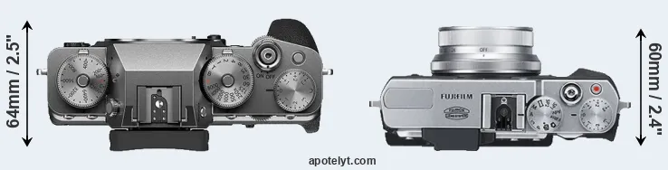 Compare X-T4 versus X30 top