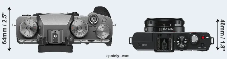 Compare X-T4 versus D-LUX 6 top