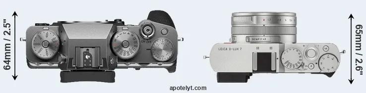 Compare X-T4 versus D-LUX 7 top