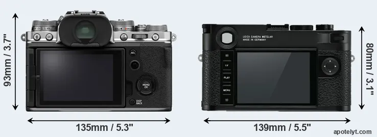 Comparison X-T4 or M10 rear