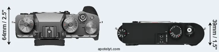 Compare X-T4 versus M10 top