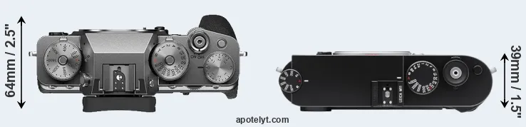 Compare X-T4 versus M11 top