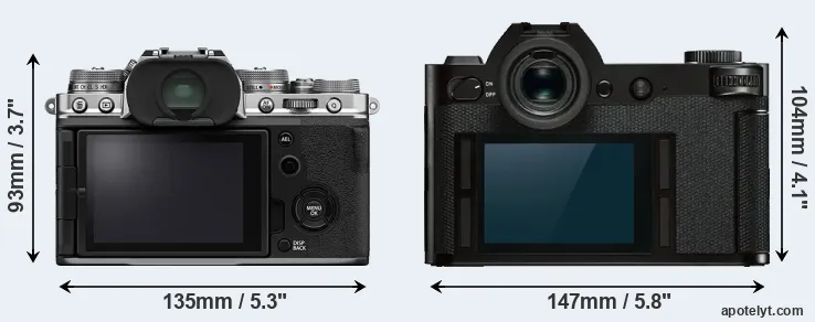 Comparison X-T4 or Leica SL rear