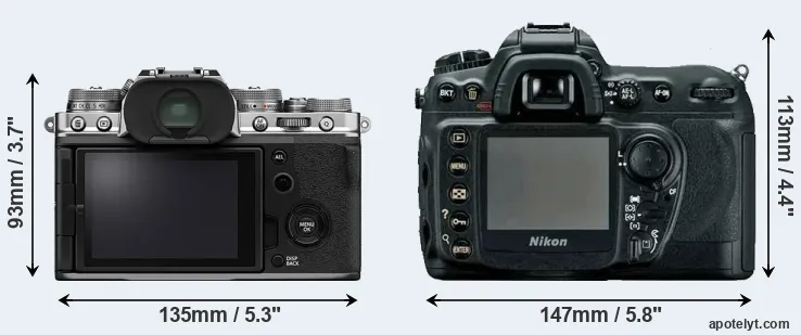 Comparison X-T4 or D200 rear