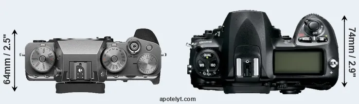 Compare X-T4 versus D200 top