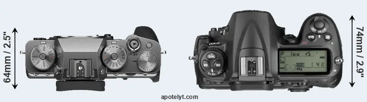 Compare X-T4 versus D300 top