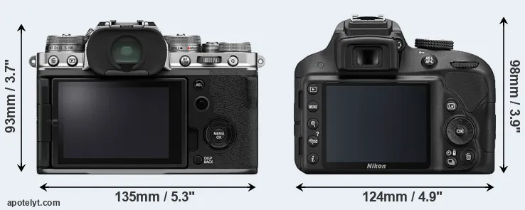 Comparison X-T4 or D3300 rear