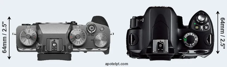 Compare X-T4 versus D40 top