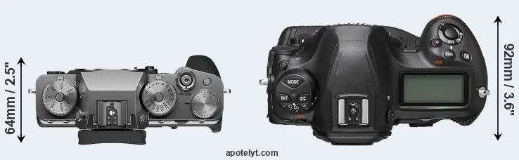 Compare X-T4 versus D6 top