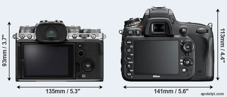 Comparison X-T4 or D600 rear