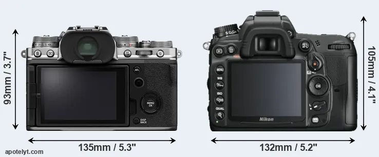 Comparison X-T4 or D7000 rear