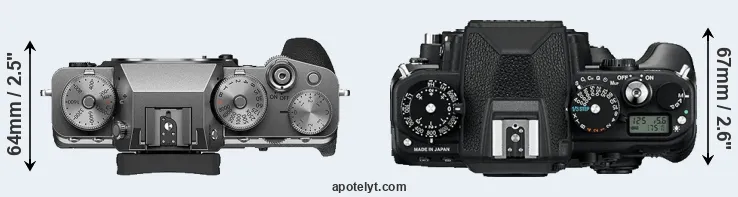 Compare X-T4 versus Df top