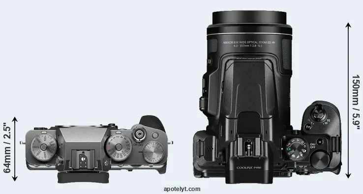 Compare X-T4 versus P950 top