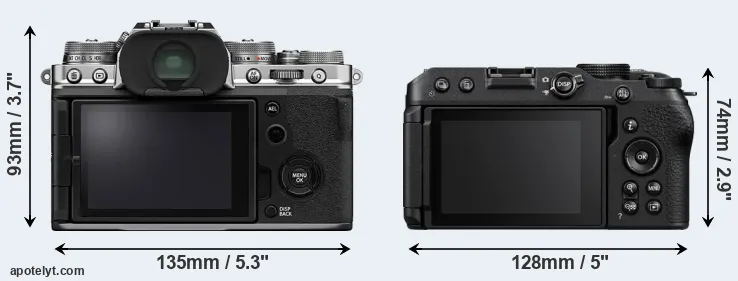 Comparison X-T4 or Z30 rear